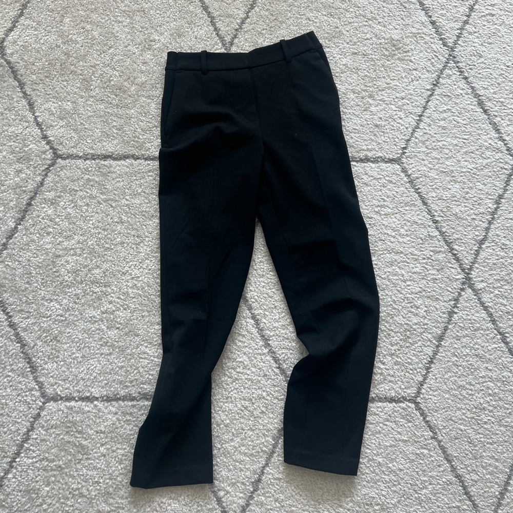 Elastic band black straight slack pants